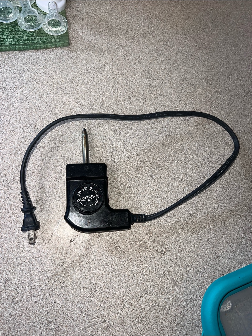 Rival Temperature Control Probe w/ Power Cord for Electric Skillet JH-001A Black